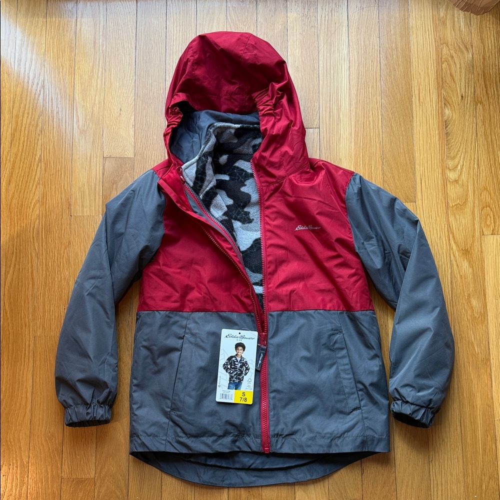 Eddie Bauer Kids Red and Gray 3 in 1 coat